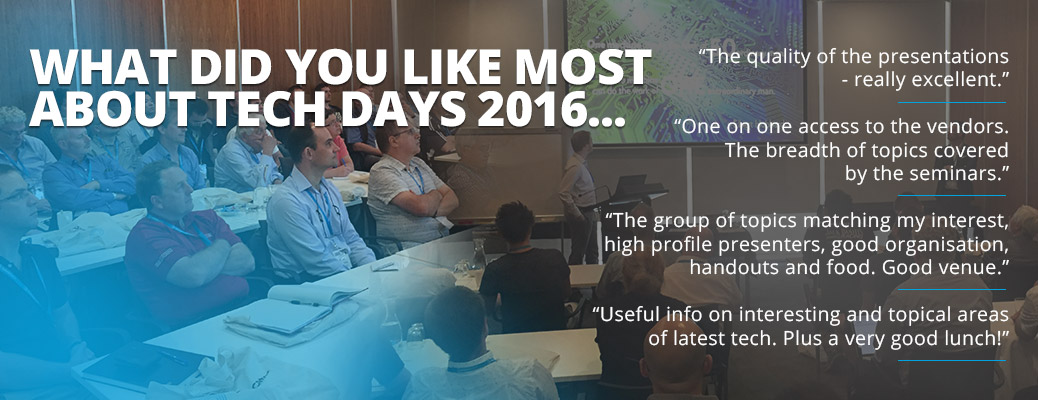 Tech Days 2016 testimonials